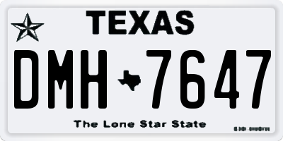 TX license plate DMH7647