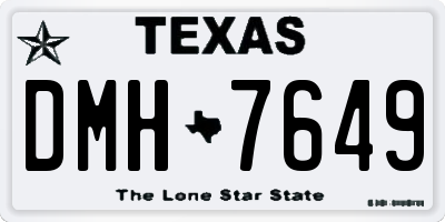 TX license plate DMH7649