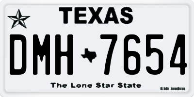 TX license plate DMH7654