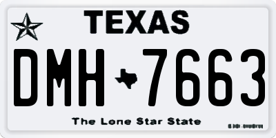 TX license plate DMH7663