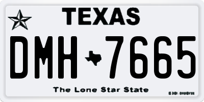 TX license plate DMH7665