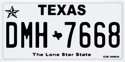 TX license plate DMH7668