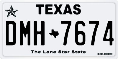 TX license plate DMH7674