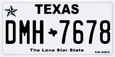 TX license plate DMH7678