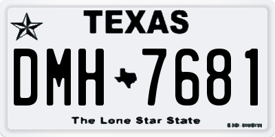 TX license plate DMH7681