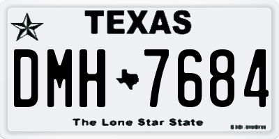 TX license plate DMH7684