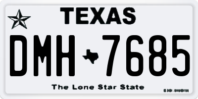 TX license plate DMH7685
