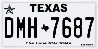 TX license plate DMH7687