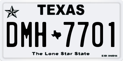TX license plate DMH7701