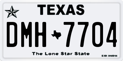 TX license plate DMH7704