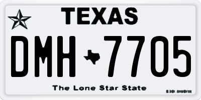 TX license plate DMH7705