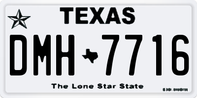TX license plate DMH7716