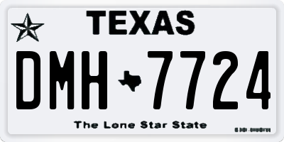 TX license plate DMH7724