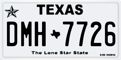 TX license plate DMH7726