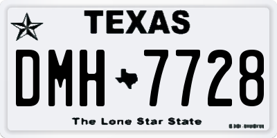 TX license plate DMH7728