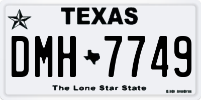 TX license plate DMH7749