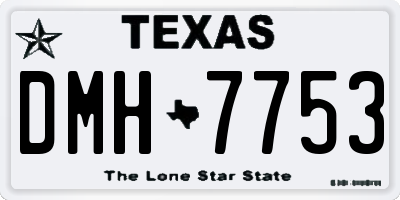 TX license plate DMH7753
