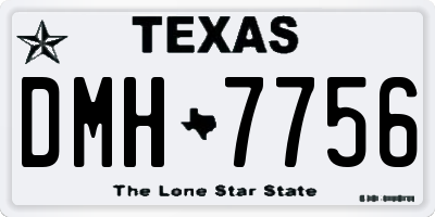 TX license plate DMH7756