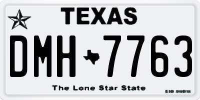 TX license plate DMH7763