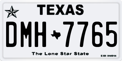TX license plate DMH7765