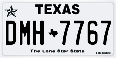 TX license plate DMH7767