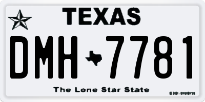 TX license plate DMH7781