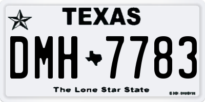 TX license plate DMH7783