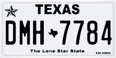 TX license plate DMH7784