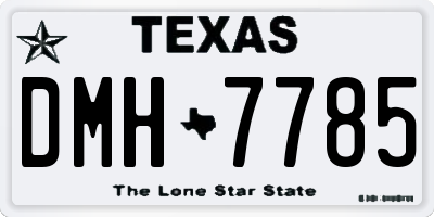 TX license plate DMH7785