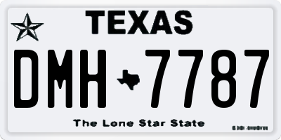 TX license plate DMH7787