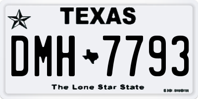 TX license plate DMH7793