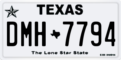 TX license plate DMH7794
