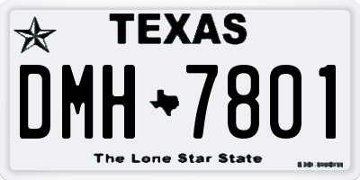 TX license plate DMH7801