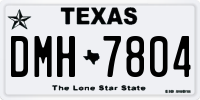 TX license plate DMH7804