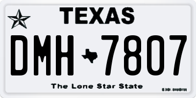 TX license plate DMH7807