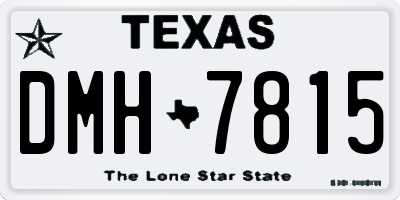 TX license plate DMH7815