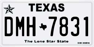 TX license plate DMH7831