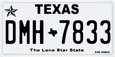 TX license plate DMH7833