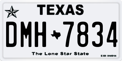 TX license plate DMH7834