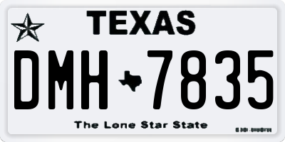 TX license plate DMH7835