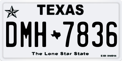 TX license plate DMH7836