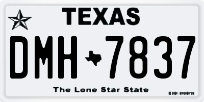 TX license plate DMH7837