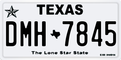 TX license plate DMH7845
