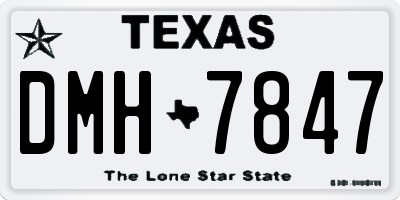 TX license plate DMH7847