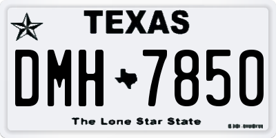 TX license plate DMH7850