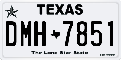 TX license plate DMH7851