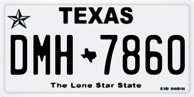 TX license plate DMH7860