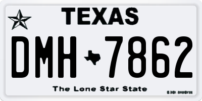 TX license plate DMH7862