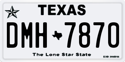 TX license plate DMH7870