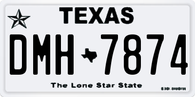 TX license plate DMH7874